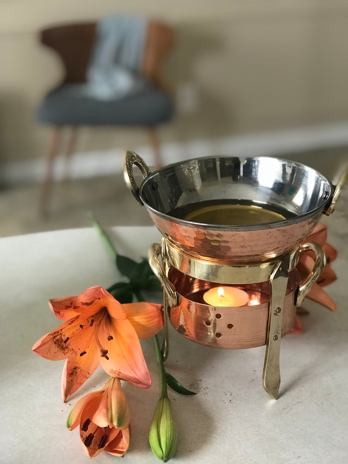 COPPER OIL WARMER